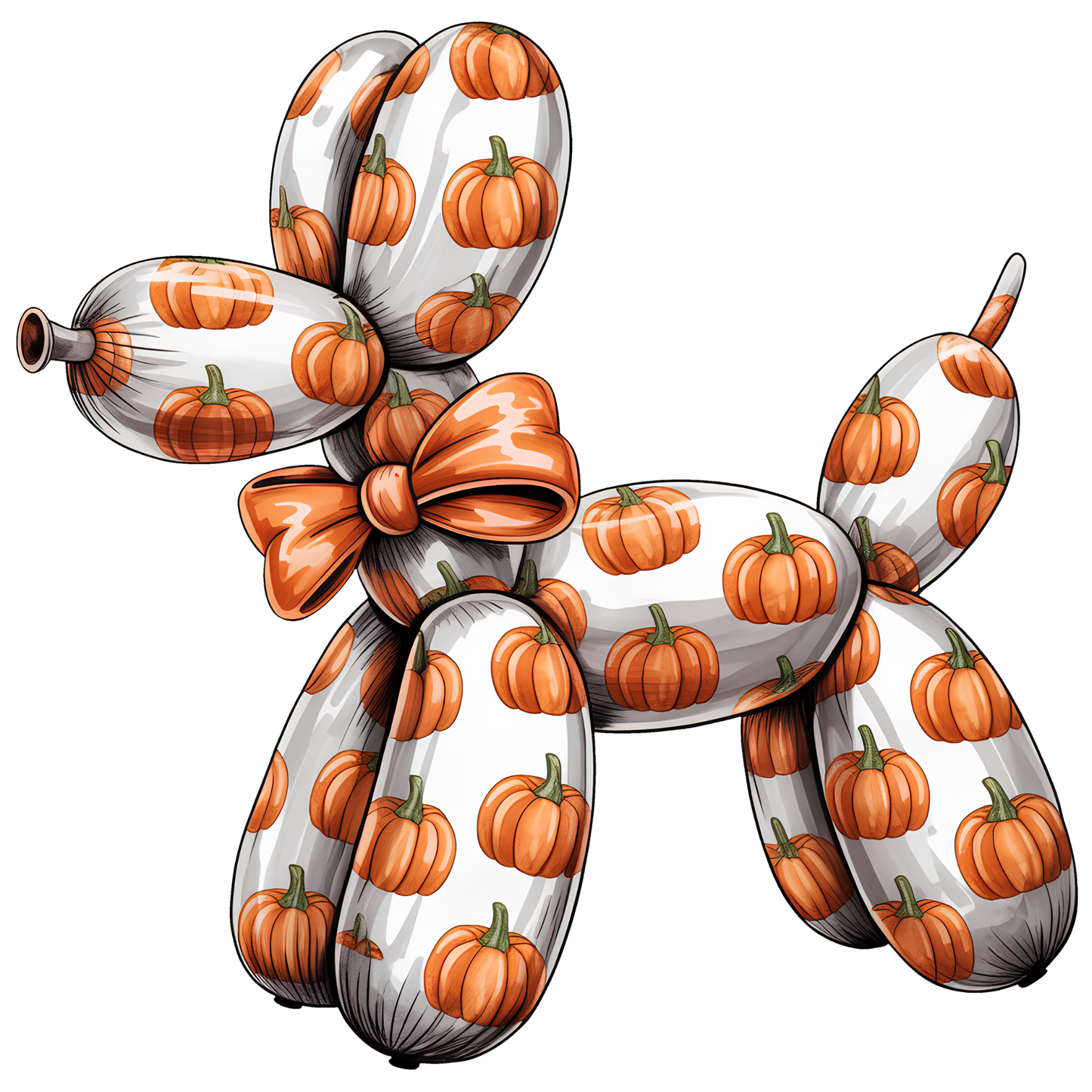 Pumpkin Balloon Pup Direct to Film Ready to Press Heat Transfers