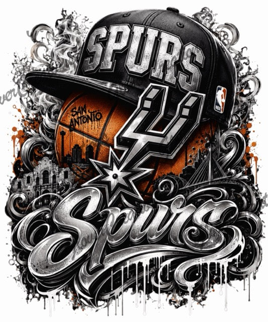 Spurs Basketball Direct to Film Ready to Press Heat Transfers