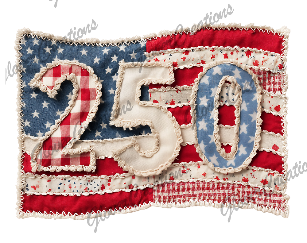 Red White and Blue American Flag 250 Anniversary Direct to Film Ready to Press Heat Transfers