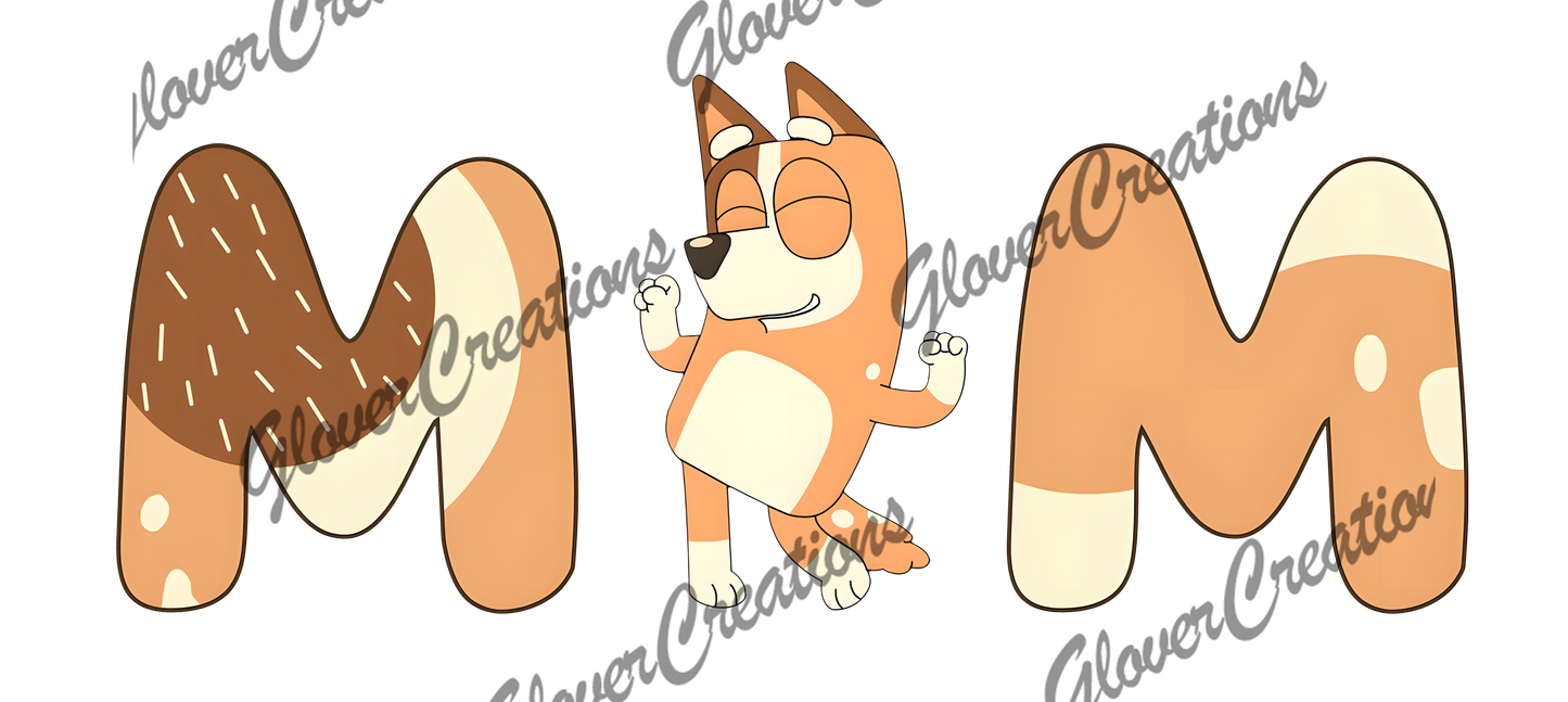 Cartoon Dog Mom Direct to Film Ready to Press Heat Transfers