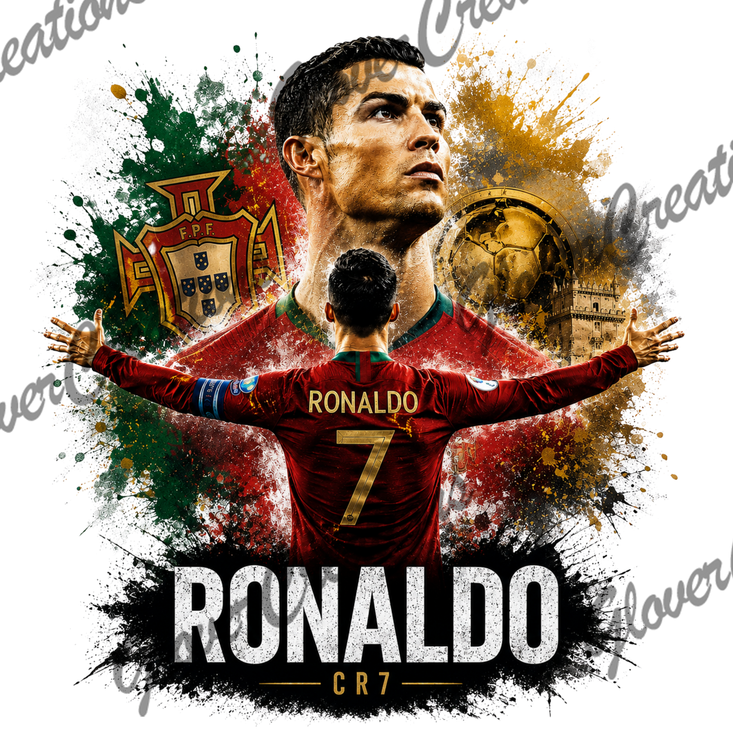 Ronaldo Soccer Direct to Film Ready to Press Heat Transfers