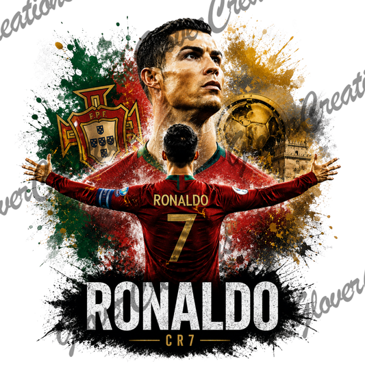 Ronaldo Soccer Direct to Film Ready to Press Heat Transfers
