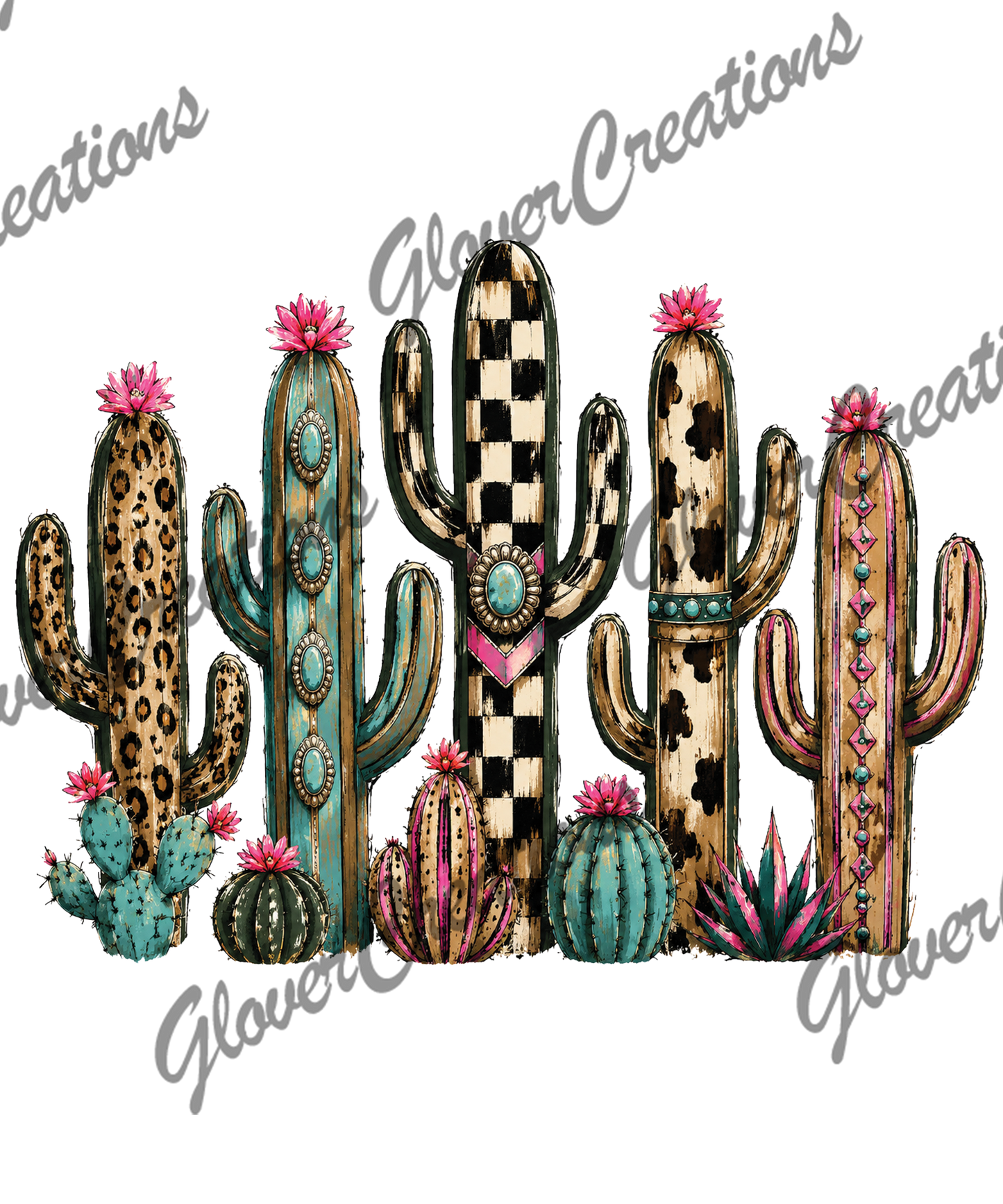Western Cactus Direct to Film Ready to Press Heat Transfers