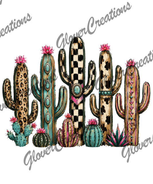 Western Cactus Direct to Film Ready to Press Heat Transfers