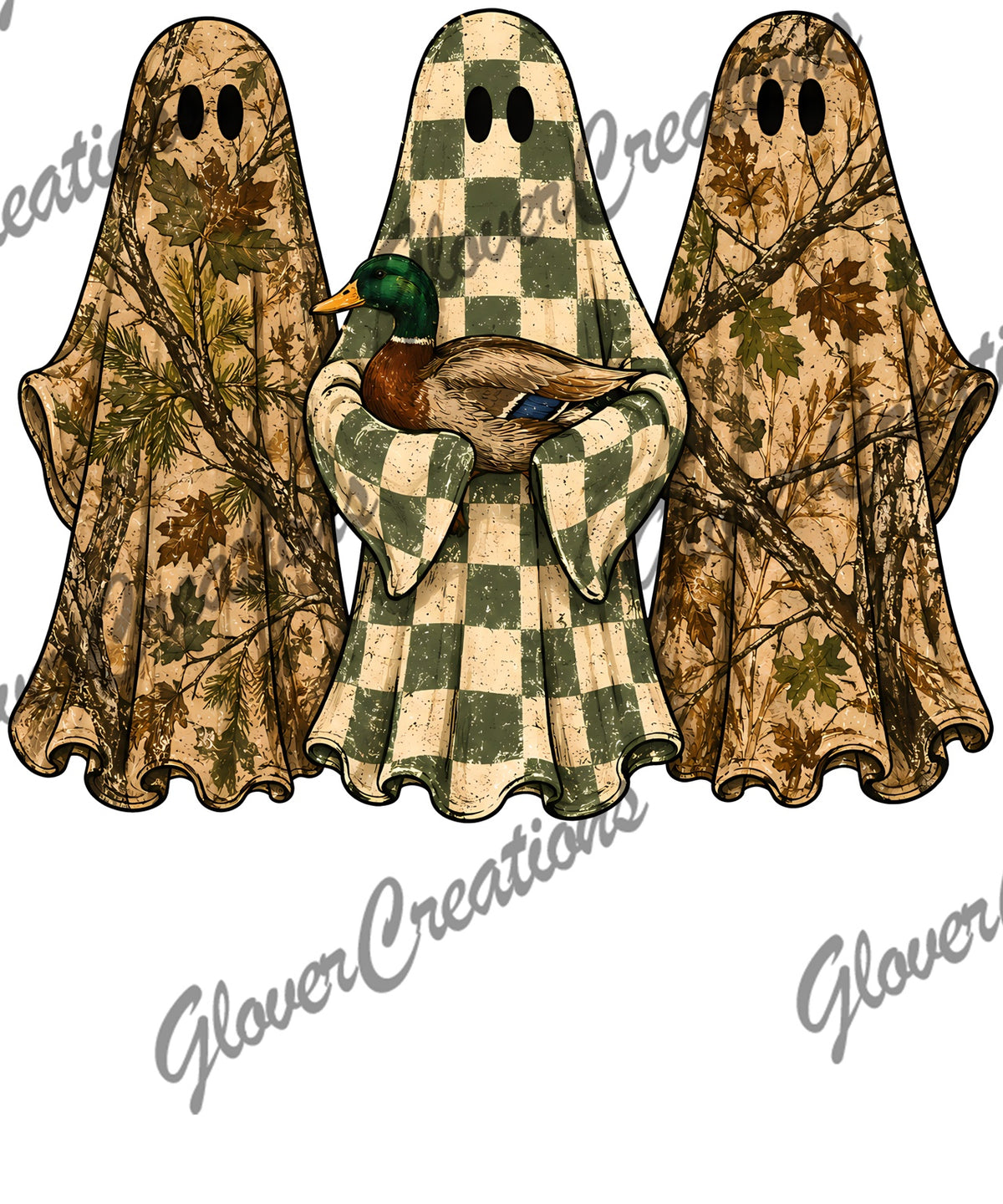 Camo Ghost Trio Direct To Film Ready To Press Heat Transfers