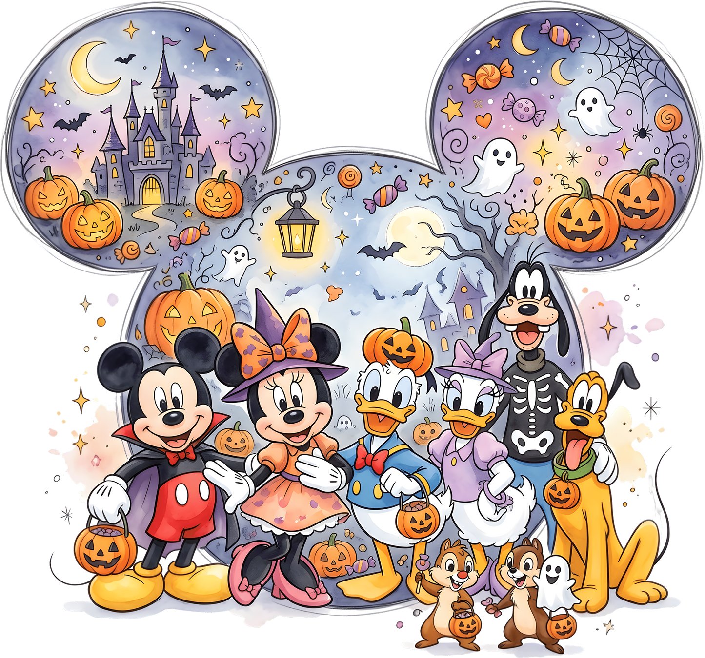 Mouse Crew Halloween Direct to Film Ready to Press Heat Transfers