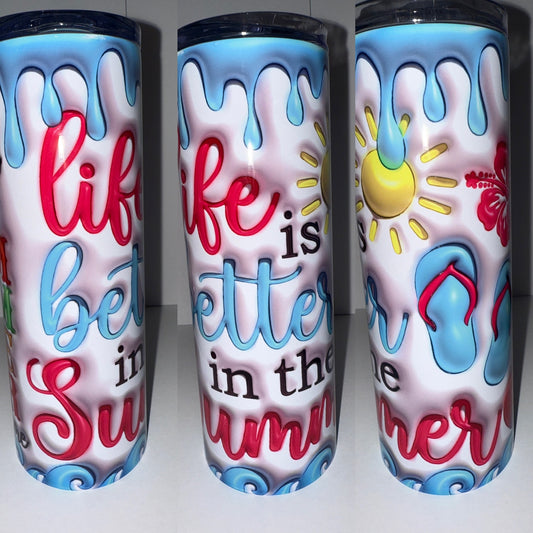 Life is better in the summer 20oz Stainless Steel Tumbler