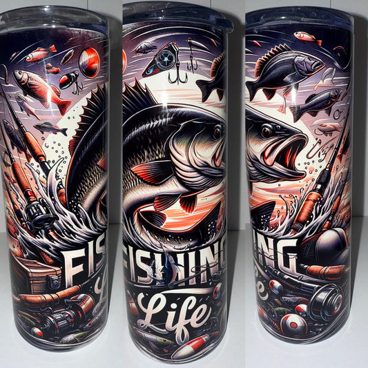 Fishing Life 20oz Stainless Steel Tumbler