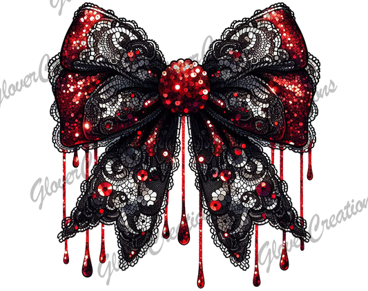 Bloody Bow Direct to Film Ready to Press Heat Transfers