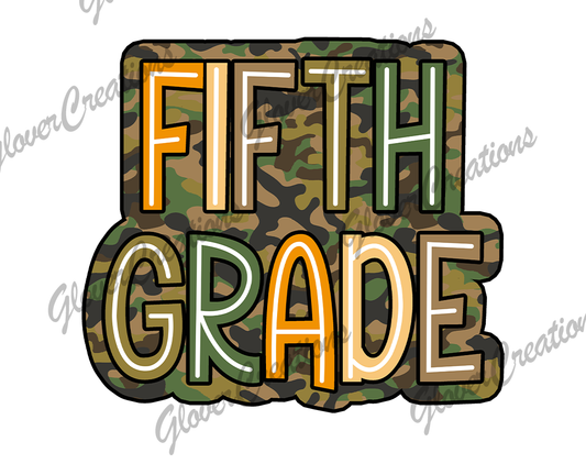 Boys Fifth Grade Child Size Direct to Film Ready to Press Heat Transfers