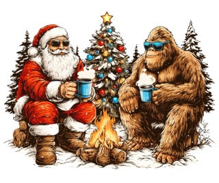 Santa and BigfootDirect to Film Ready to Press Heat Transfers