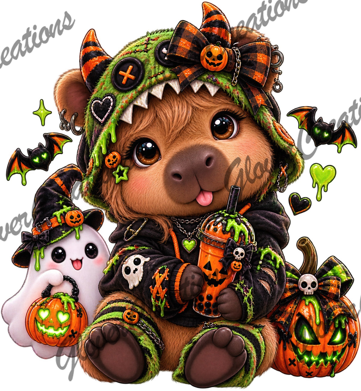 Halloween Capybara Direct To Film Ready To Press Heat Transfers