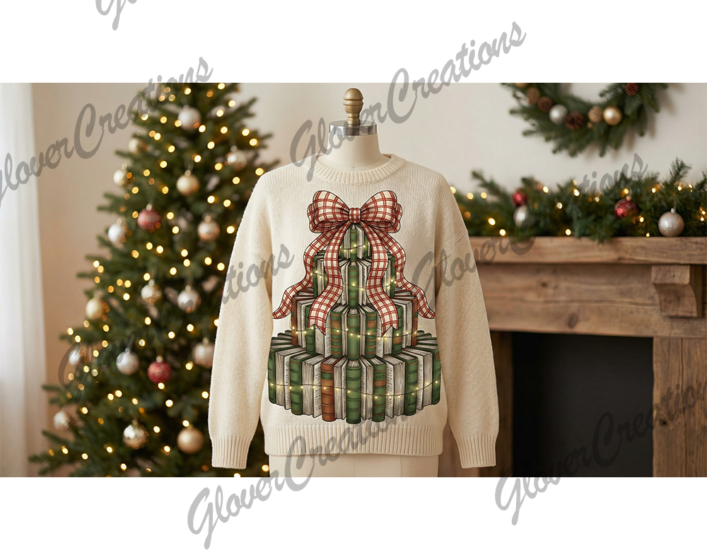 Christmas Book Tree Mock-Up Digital Download