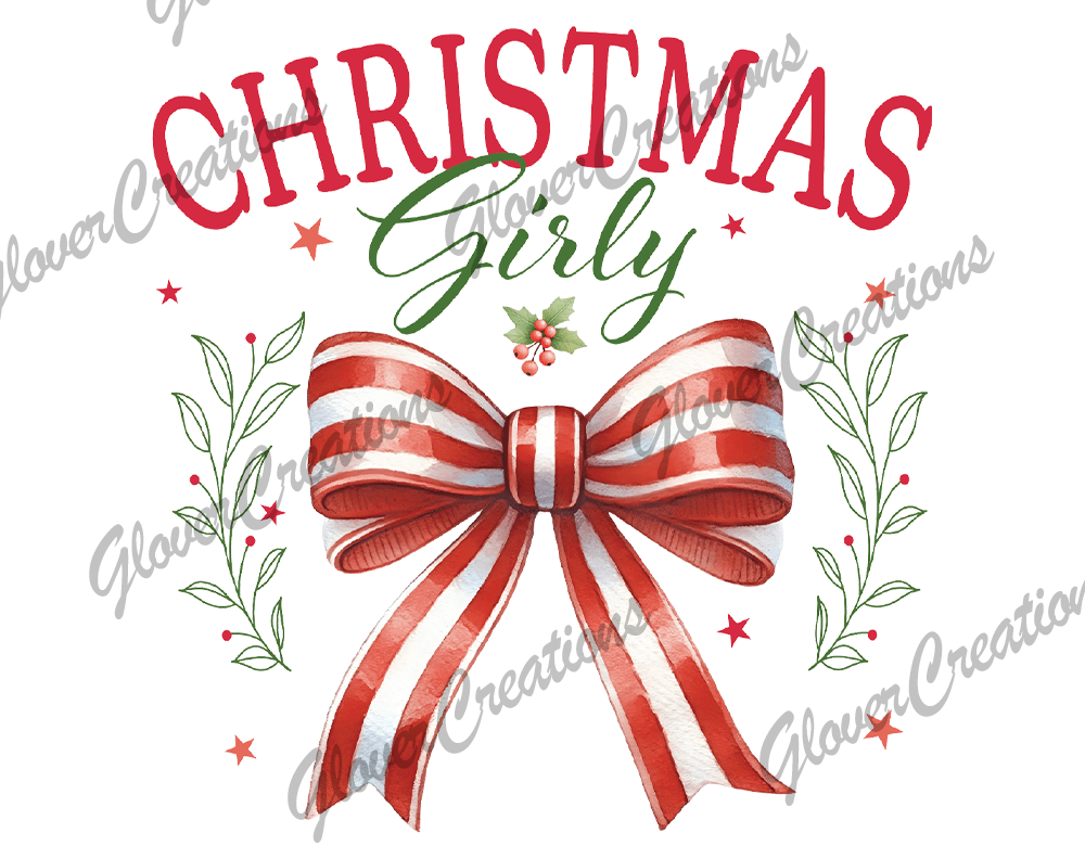 Christmas Girly Direct to Film Ready to Press Heat Transfers
