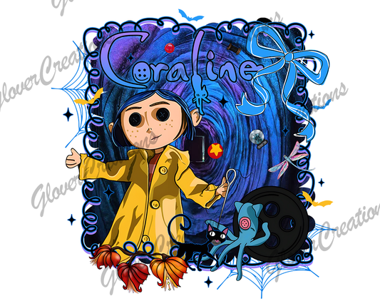 Coraline Halloween Direct to Film Ready to Press Heat Transfers