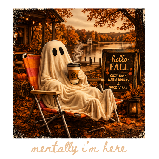 Fall Ghost Coffee Direct to Film Ready to Press Heat Transfers