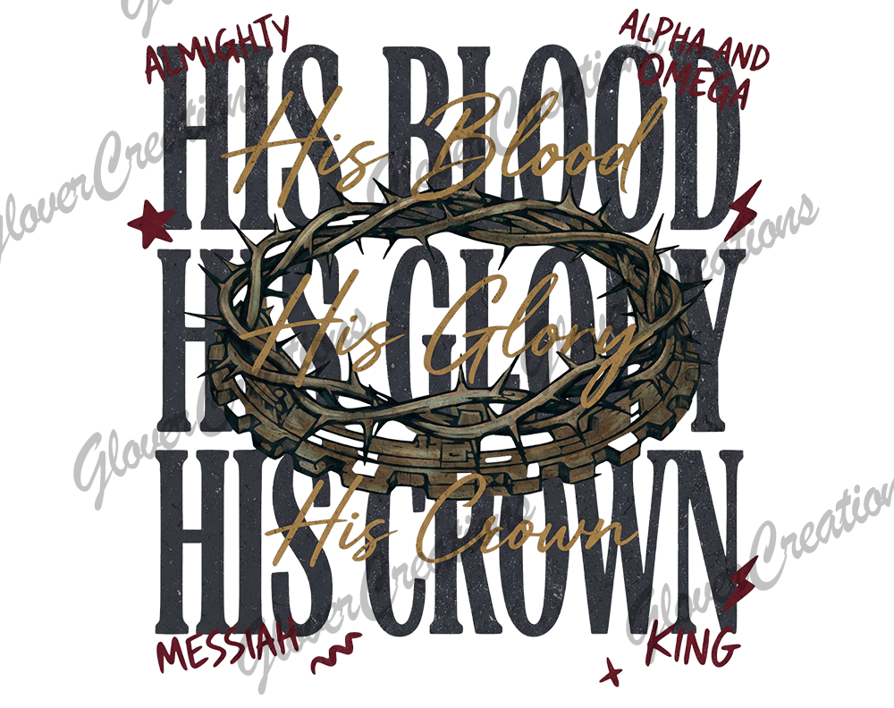 crown of thorns Direct to Film Ready to Press Heat Transfers