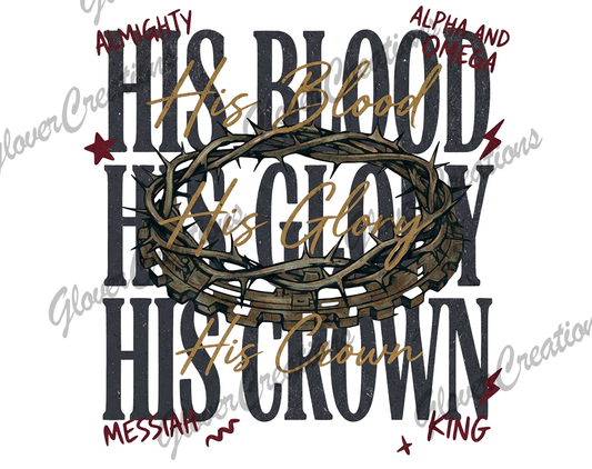 crown of thorns Direct to Film Ready to Press Heat Transfers