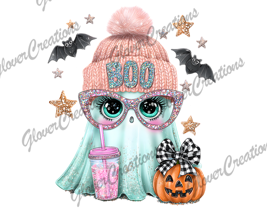 Cute Boo Ghost Direct to Film Ready to Press Heat Transfers