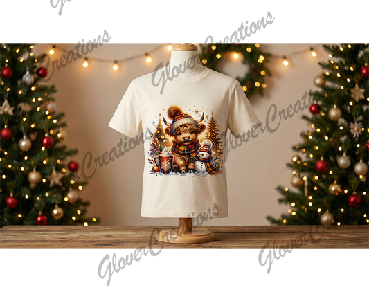Cute Highland Cow Christmas Mock-Up Digital Download