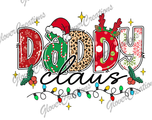 Daddy Claus Christmas Direct to Film Ready to Press Heat Transfers
