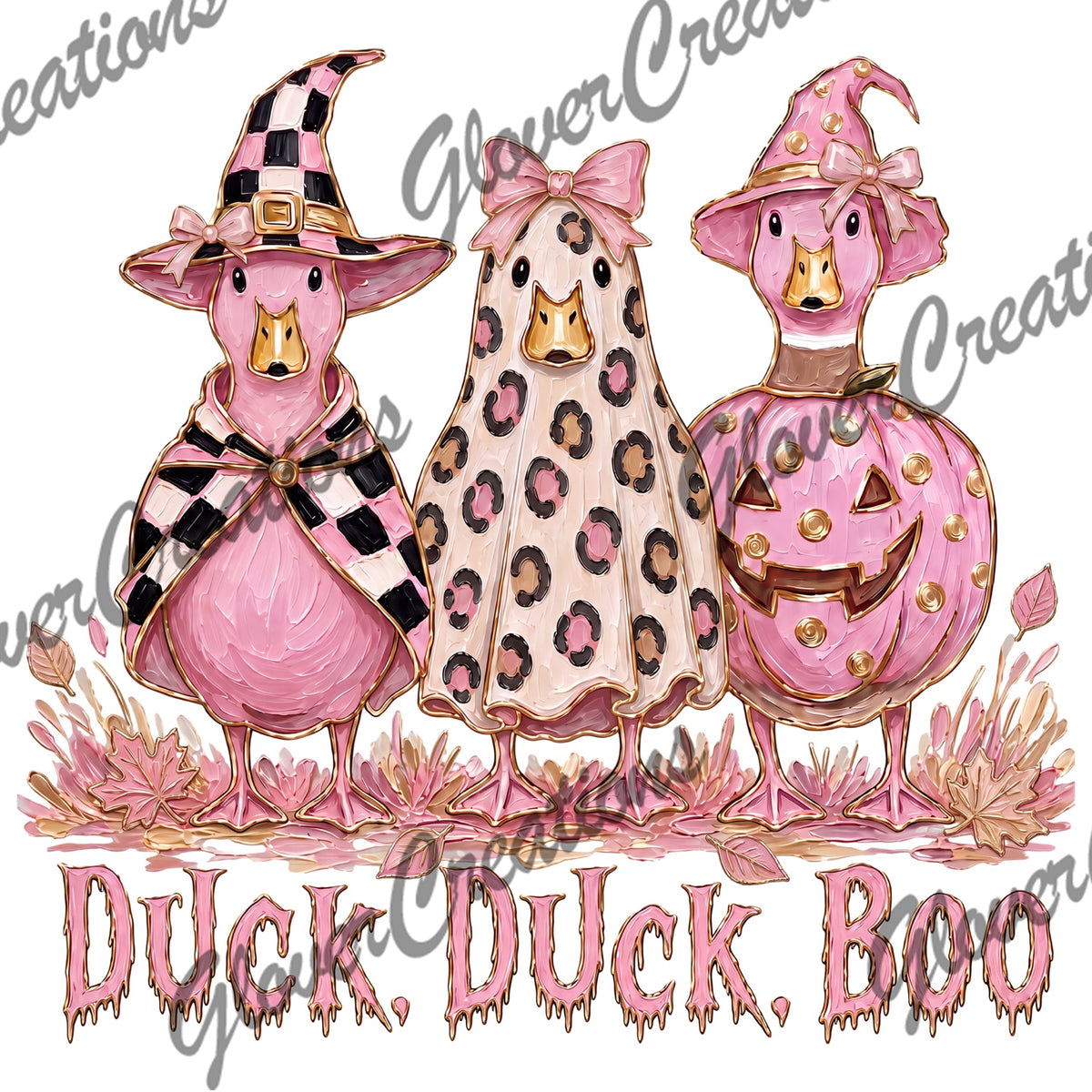 Duck Duck Boo Coquette Direct To Film Ready To Press Heat Transfers