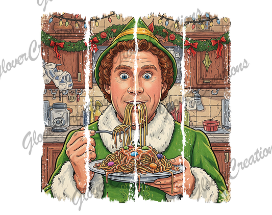 Elf Spaghetti Direct to Film Ready to Press Heat Transfers