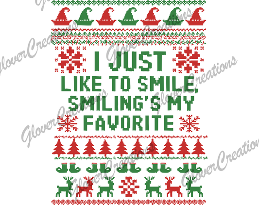 Elf I Love Smiling Direct to Film Ready to Press Heat Transfers