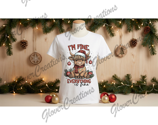 Everythings Fine Cow Shirt Mock-Up Digital Download