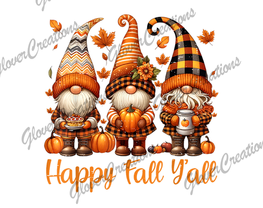 Fall Gnomes Direct to Film Ready to Press Heat Transfers