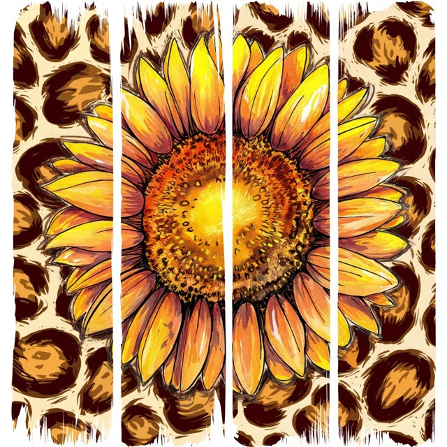 Cheetah Sunflower Direct to Film Ready to Press Heat Transfers