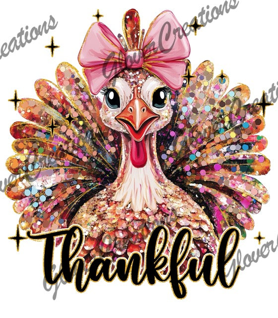 Colorful Thankful Turkey Direct to Film Ready to Press Heat Transfers