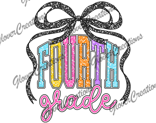 Girl Forth Grade Child Size Direct to Film Ready to Press Heat Transfers