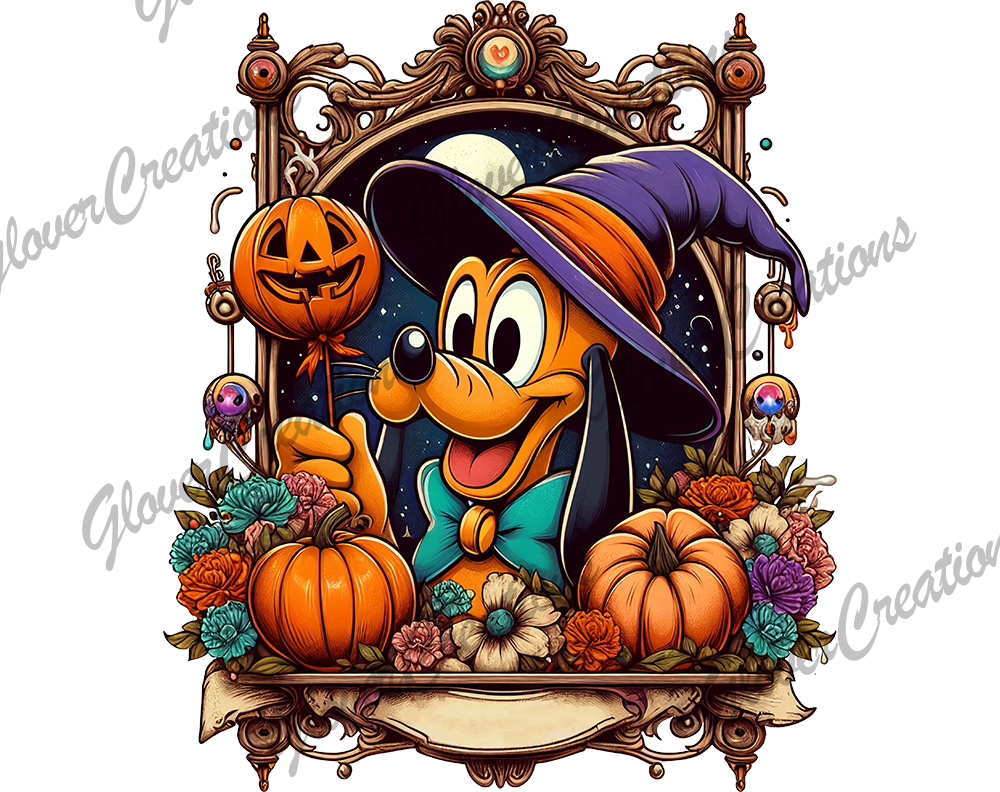 Child Size Pluto Halloween Direct to Film Ready to Press Heat Transfers