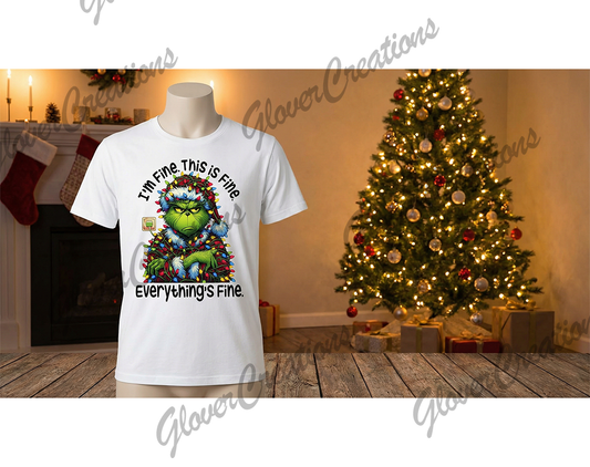 Grinch Everything's Fine Shirt Mock-Up Digital Download