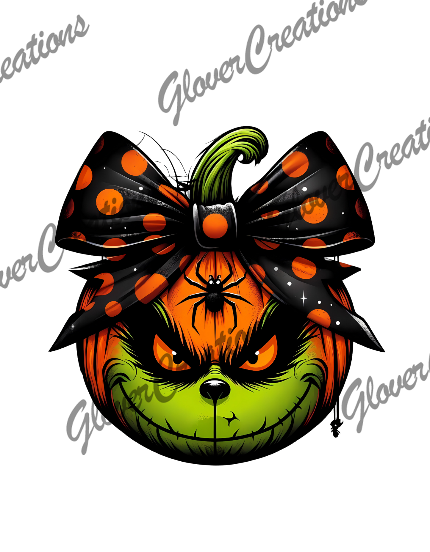 Grinch Pumpkin Head Direct to Film Ready to Press Heat Transfers