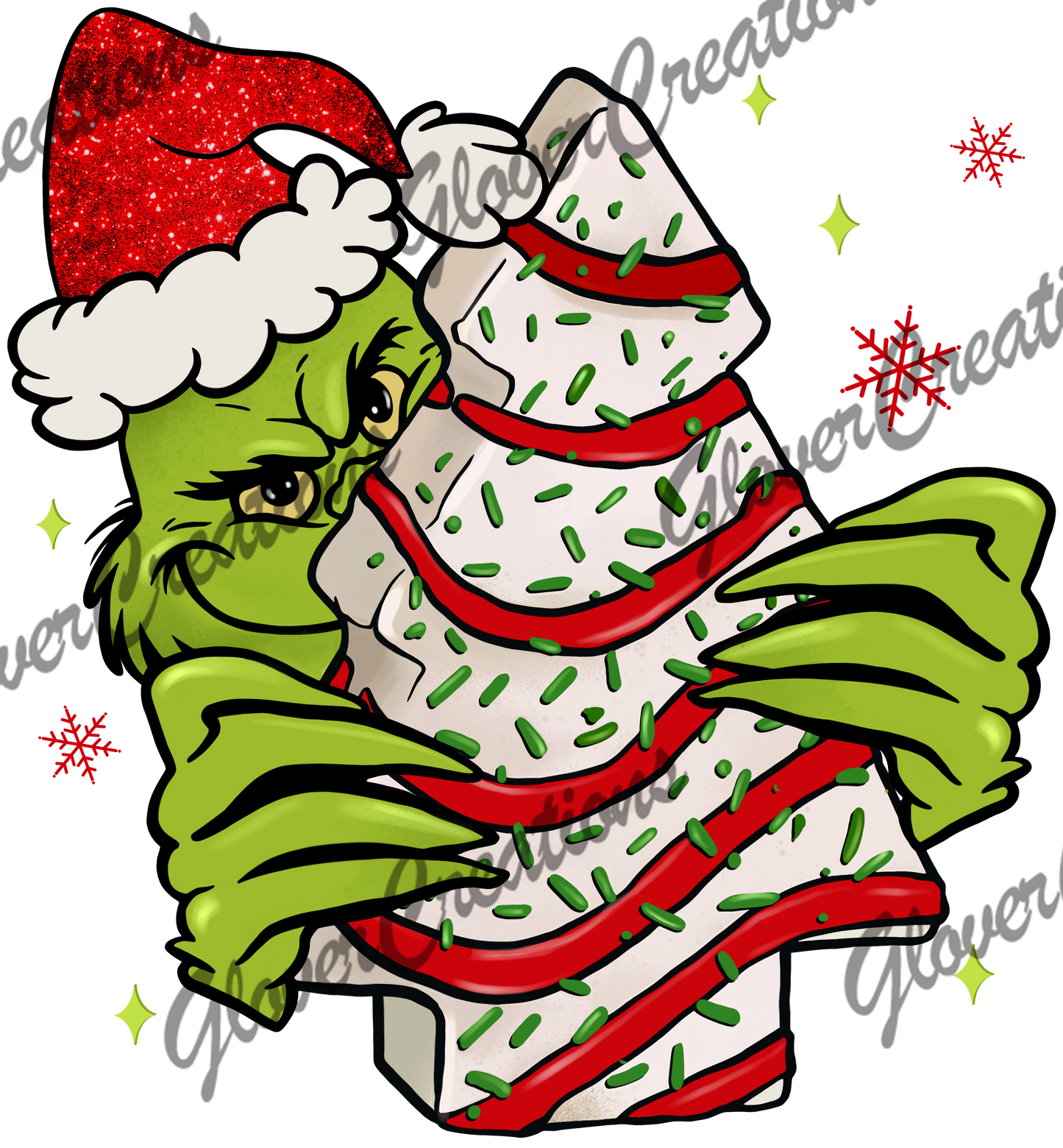 Debbie Cake Christmas Direct to Film Ready to Press Heat Transfers
