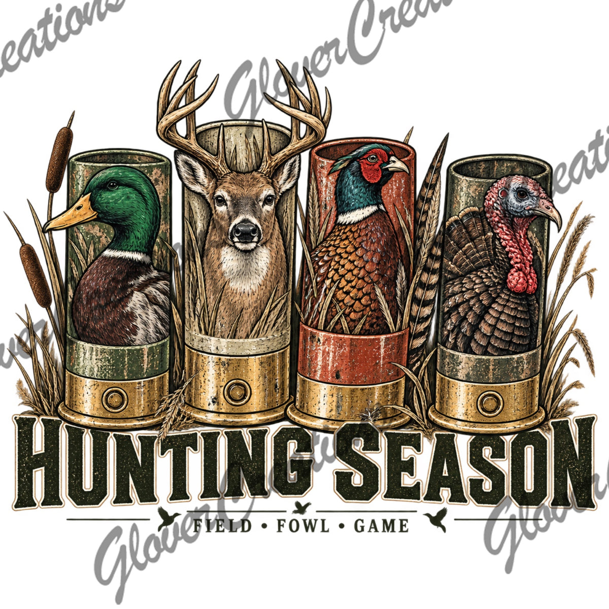 Hunting Season Duck Deer Pheasant & Turkey Direct to Film Ready to Press Heat Transfers