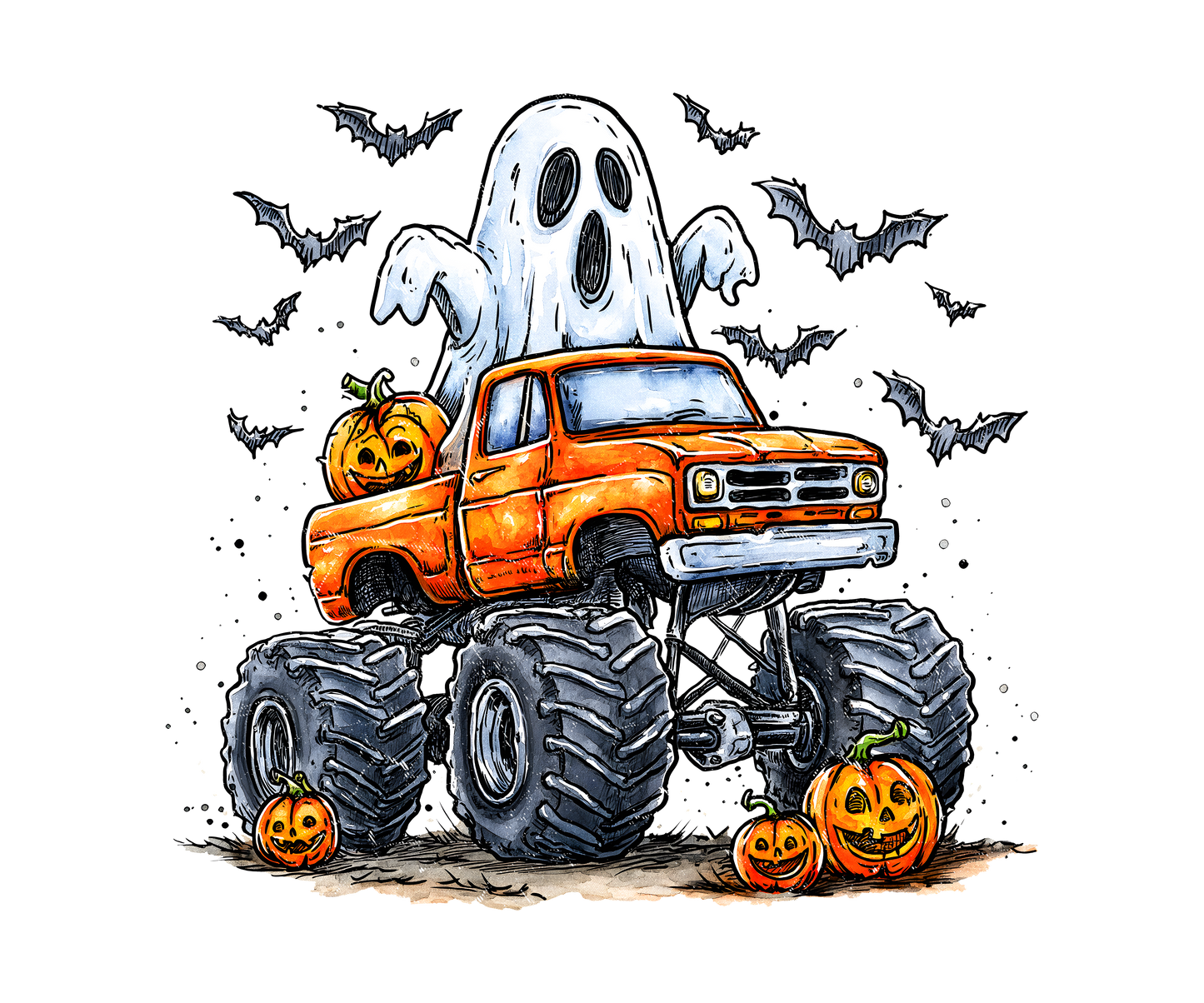 Horror Monster Truck Direct to Film Ready to Press Heat Transfers