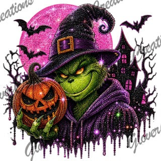 Grinch Halloween Direct to Film Ready to Press Heat Transfers