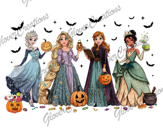 Halloween Princesses Direct to Film Ready to Press Heat Transfers