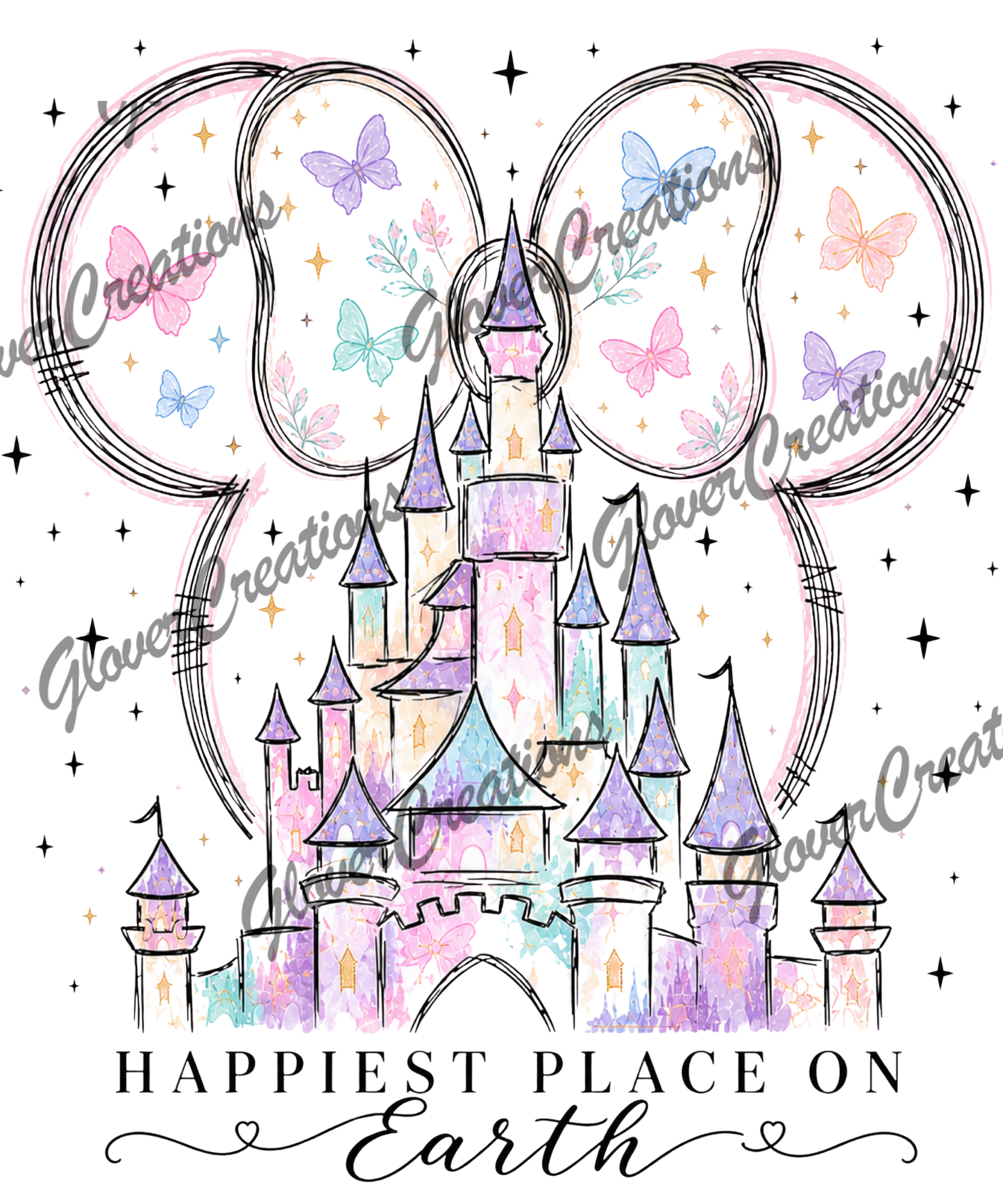 Happiest Place Direct to Film Ready to Press Heat Transfers