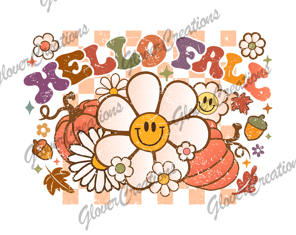 Hello Fall Direct to Film Ready to Press Heat Transfers