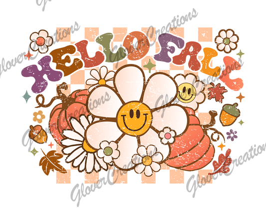Hello Fall Direct to Film Ready to Press Heat Transfers