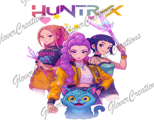 Huntrix Direct to Film Ready to Press Heat Transfers