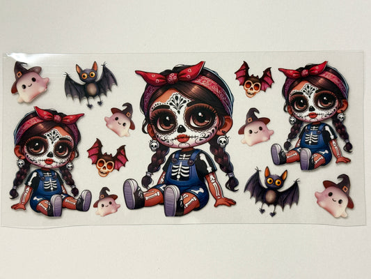 Lady Halloween UV DTF Transfers