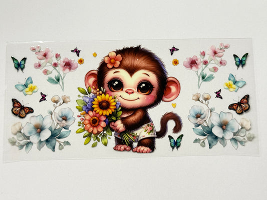 Cute Monkey UV DTF Transfers