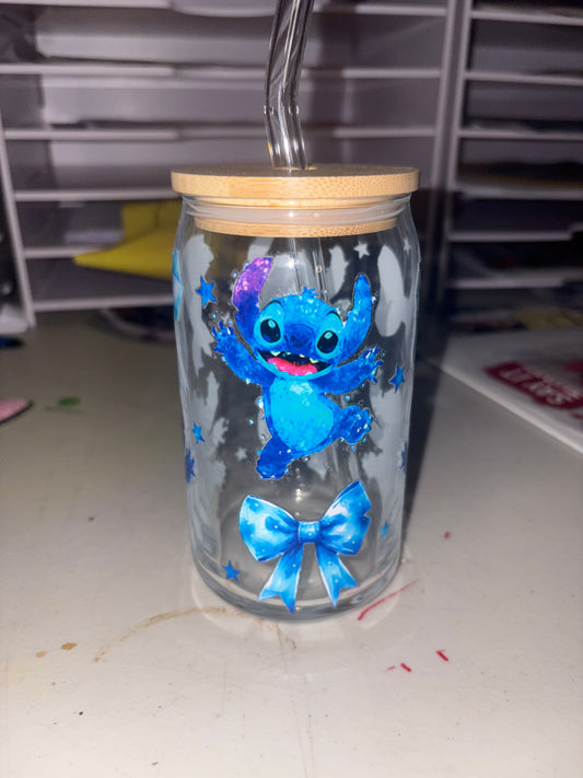 Stitch Character 16oz Glass Tumbler