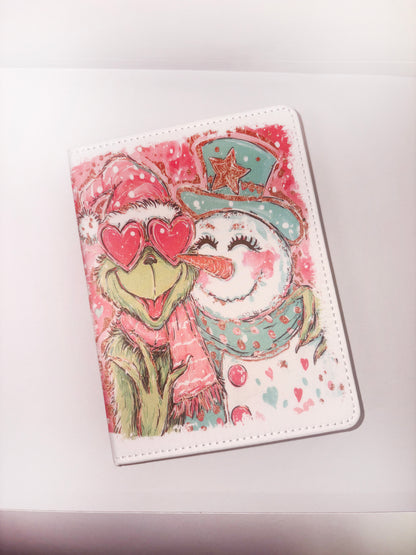 Cute Grinch and Santa Christmas A6 Holiday Notebook