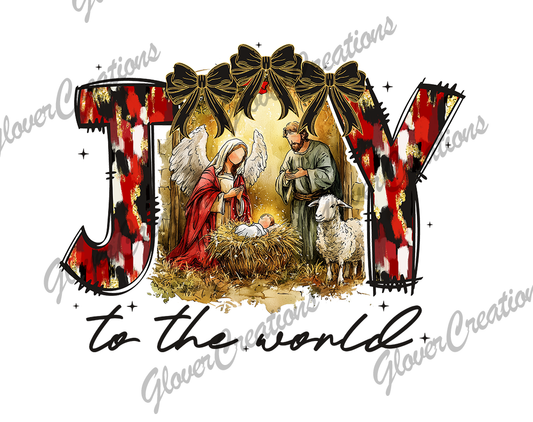 Joy To The World Direct to Film Ready to Press Heat Transfers